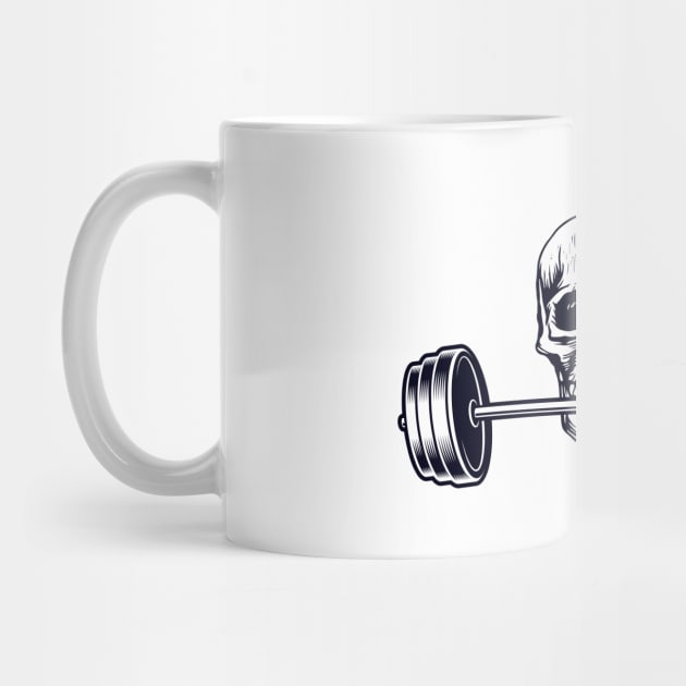 Weightlifters Graphic, Powerlifting Lift Heavy Barbell Skull Design by ScottsRed